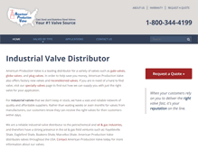 Tablet Screenshot of americanproductionvalve.com